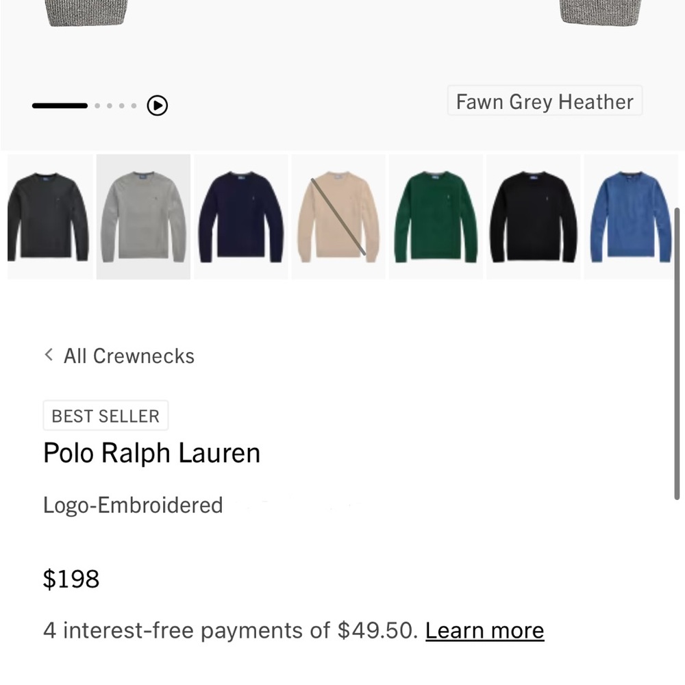 Polo by Ralph Lauren Men's Heather Gray Crewneck, excellent cond - Picture 7 of 7